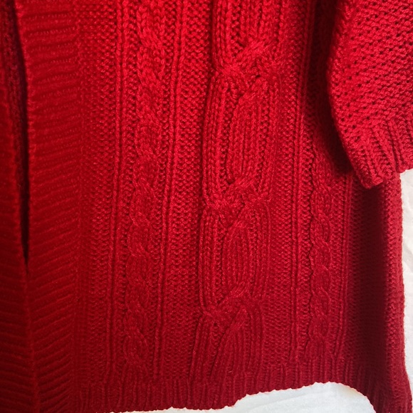 KIKIT Sweater Women's Two Button Front Cable Knit Cardigan Red Color Size XL - Picture 6 of 6